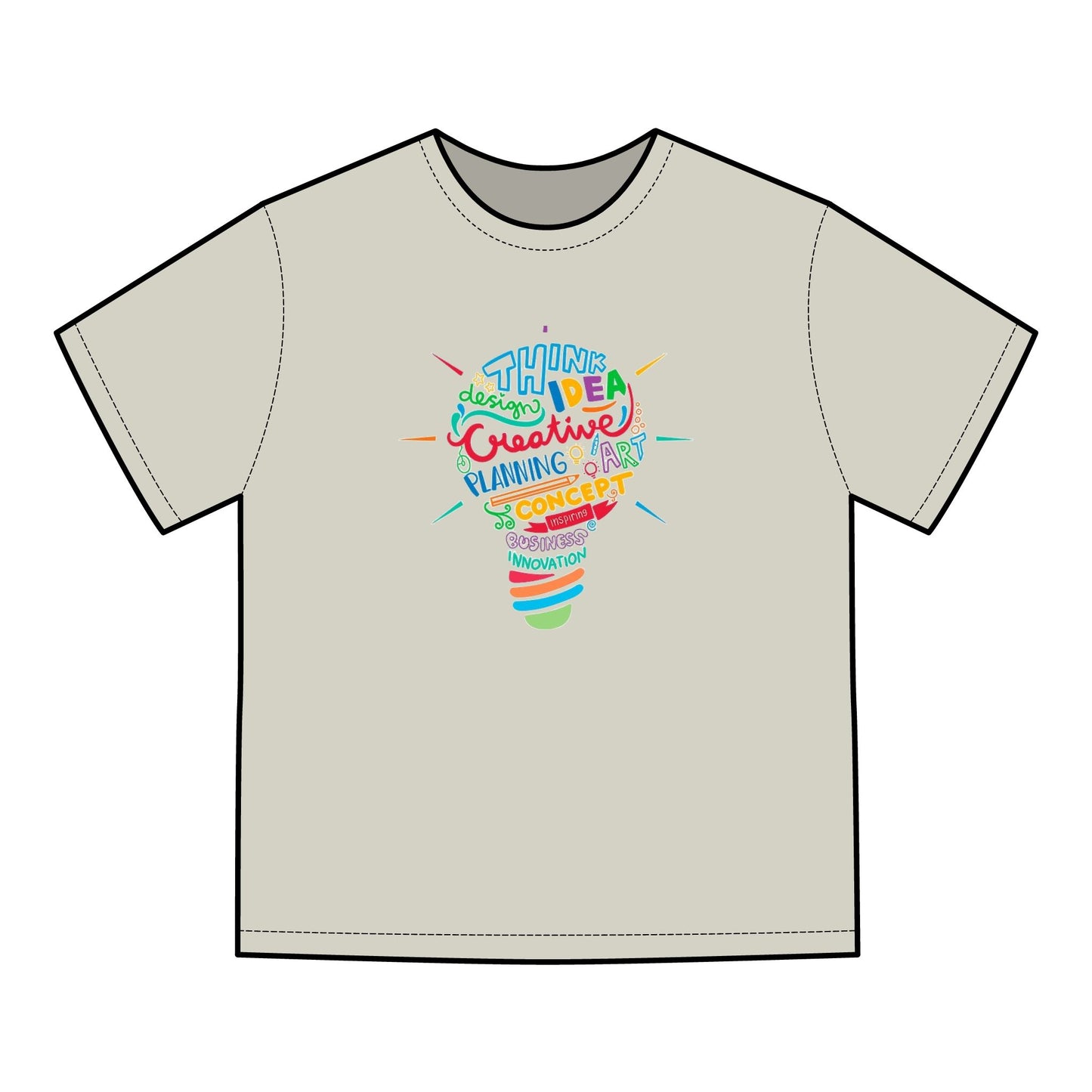 Creative Idea Lightbulb T-Shirt | Unisex ComfortWash® Garment-Dyed Top
